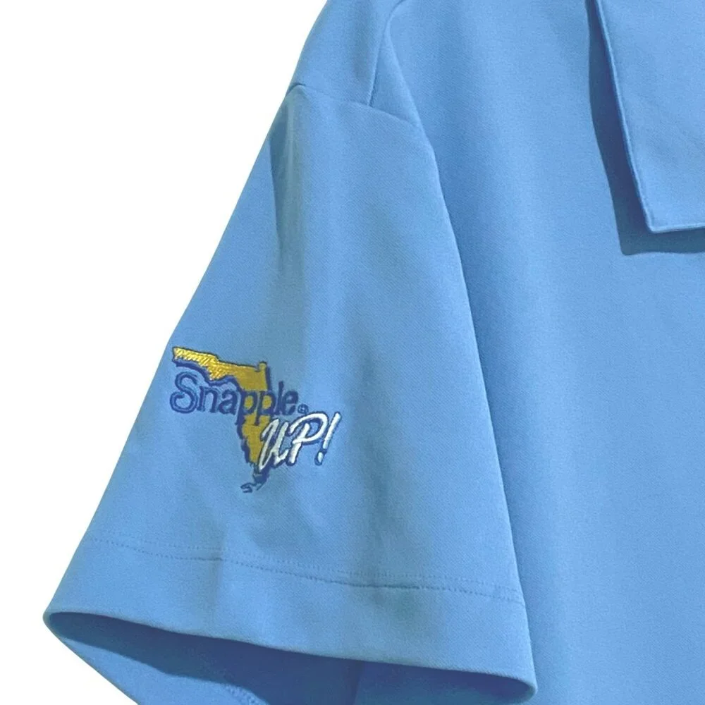Nike Dri Fit Snapple Up Florida Womens Golf Shirt‎ XL Light Blue Activewear